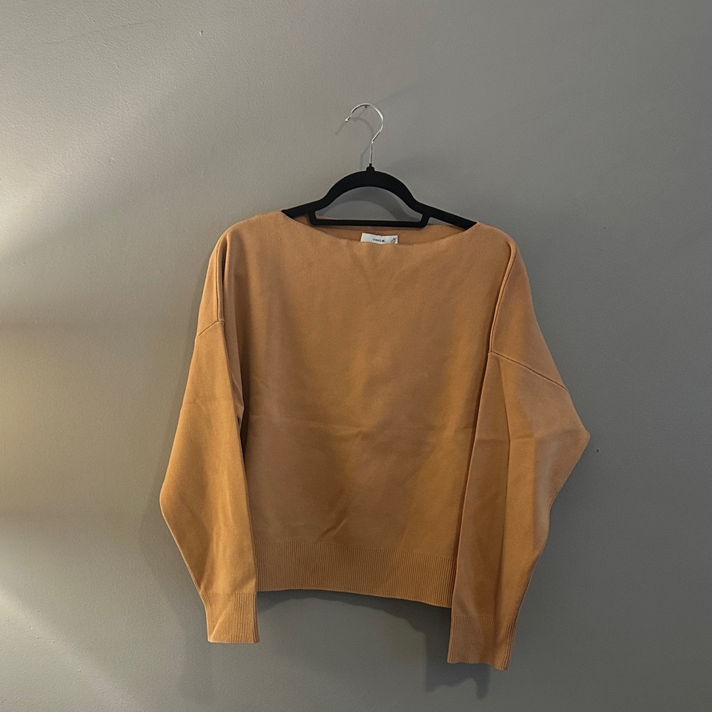 Vince Orange/Tan Long-Sleeve Sweater